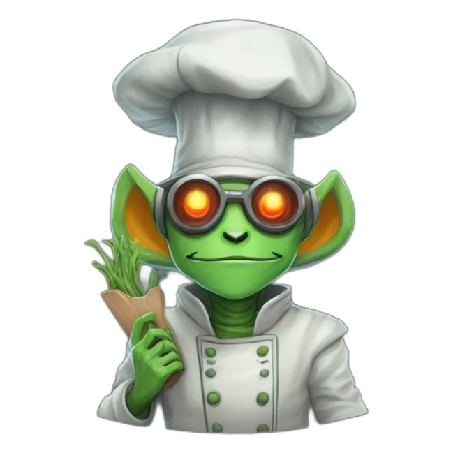 alien chef scifi roguelike rpg style inspired by slay the spire digital art sticker