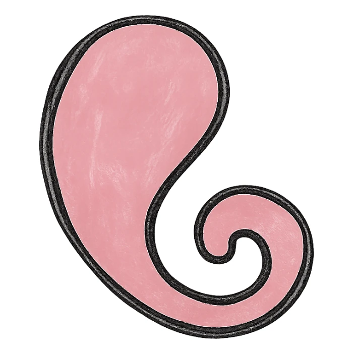 hand drawn outlined icon of a pink shape, no fill, thick lines sticker