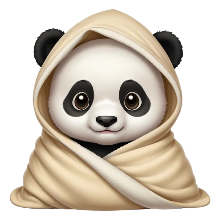 Disney-style cute baby panda in blanket sticker