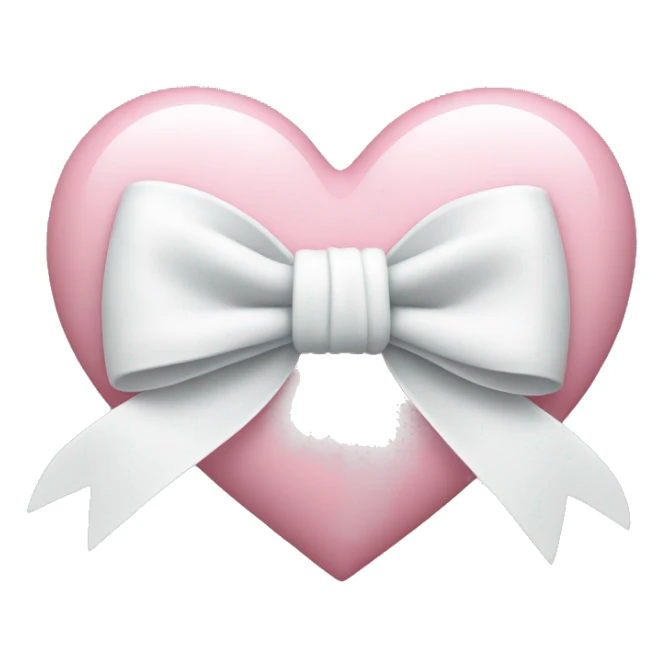 Pastel pink heart with white bow sticker