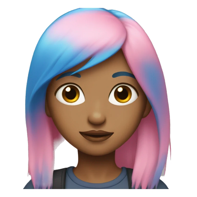 girl with blue hair and pink eyes sticker