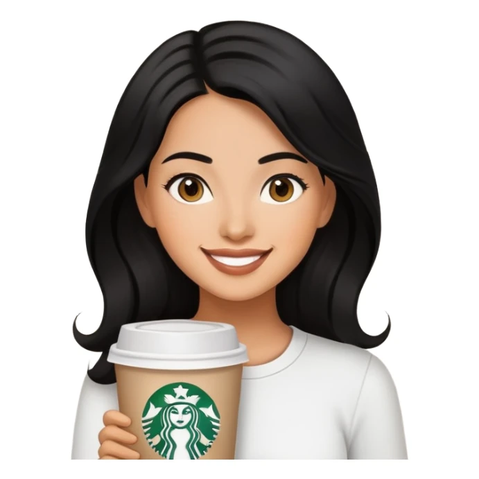 Girl Latina Starbucks hair black happy sticker