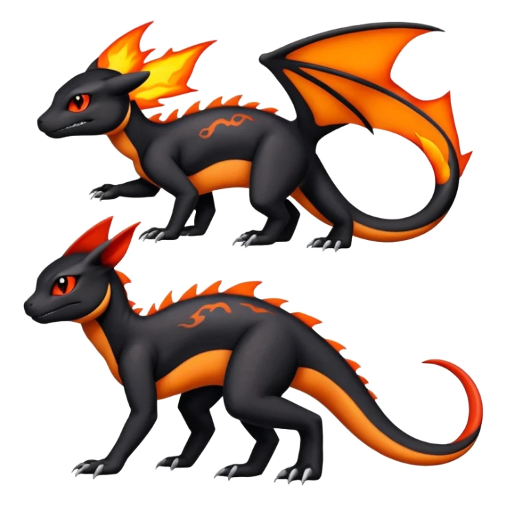 Salandit-Umbreon-Charmeleon-Fakémon-hybrid-creature (full body)  sticker