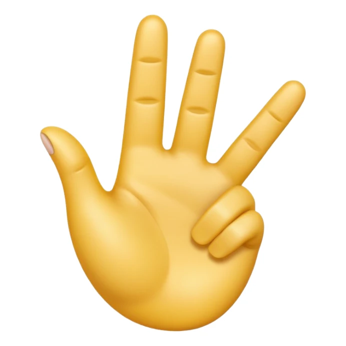 A 3D emoji in iOS emoji aesthetic style of a hand making a trigger-like gesture, with the index finger extended forward and the thumb raised upward, other fingers folded, clean white background, glossy and smooth Apple-style design

 sticker