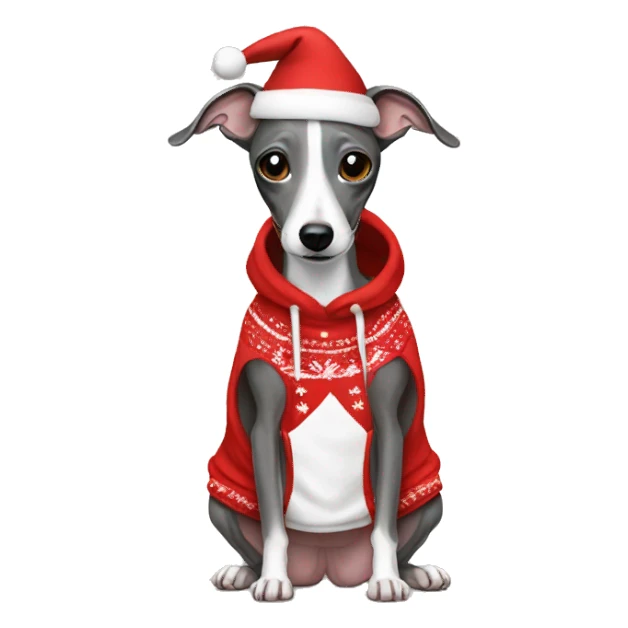 Italian greyhound in Christmas hoodie sticker