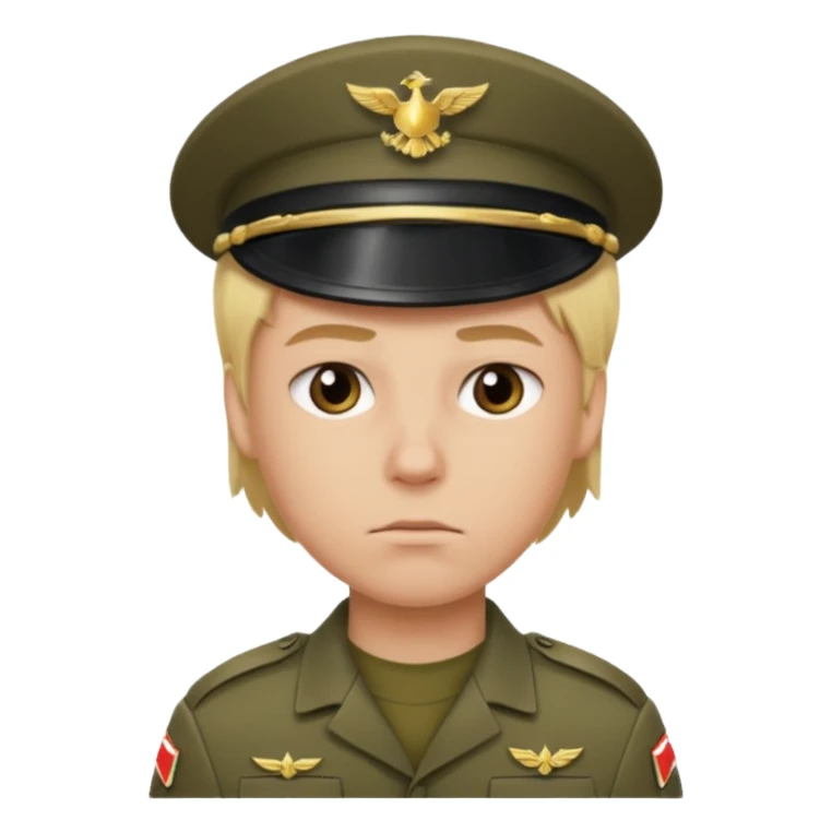 soldier with blonde hair no hats sticker