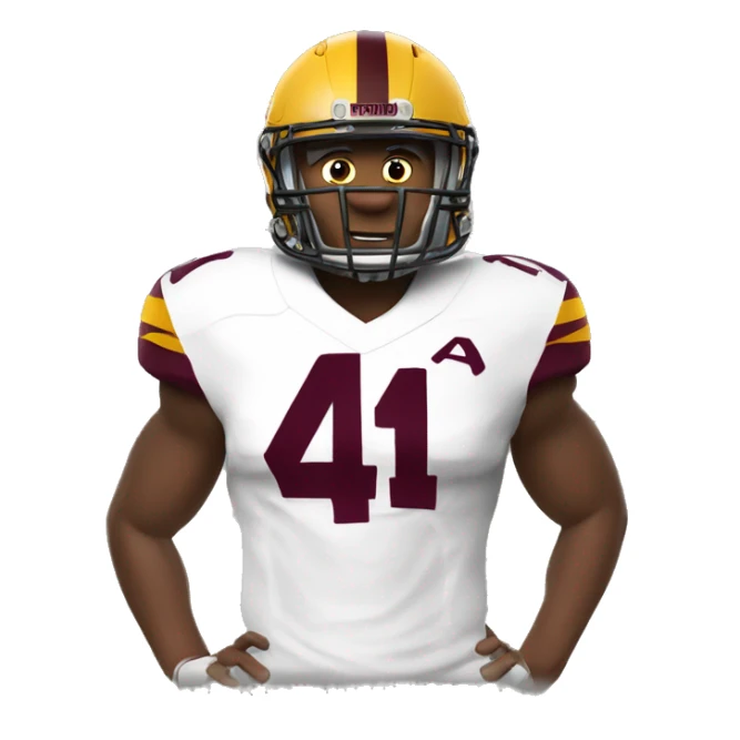 Arizona state university football white player number 4 sticker