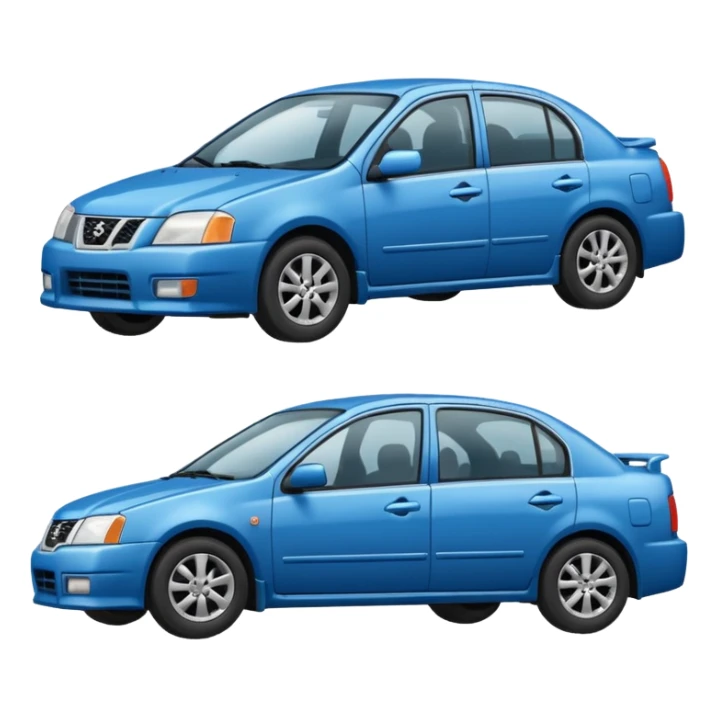 a sad blue Nissan Sentra sticker