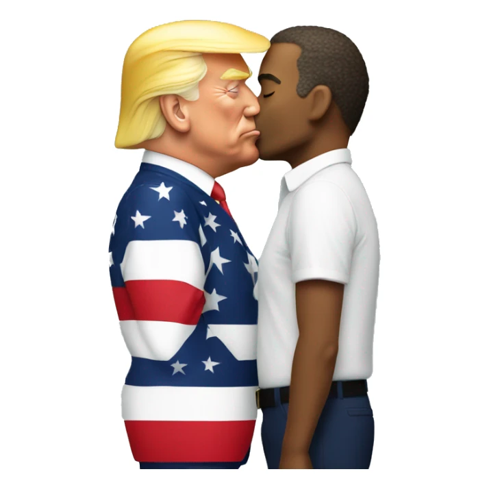 donald trump kissing joe biden sticker