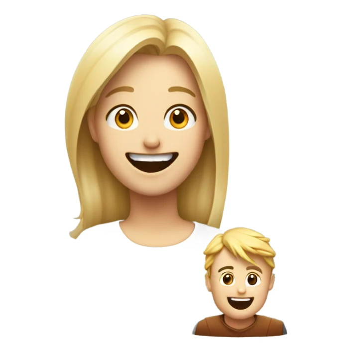 Man laughing at blonde woman who is smiling sticker