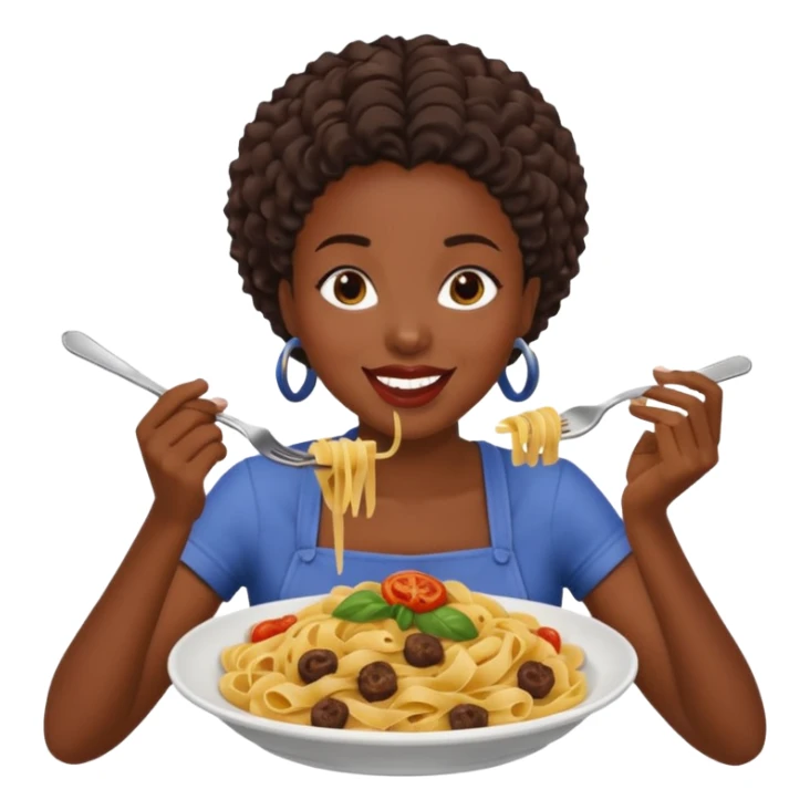 the black woman who eats pasta sticker