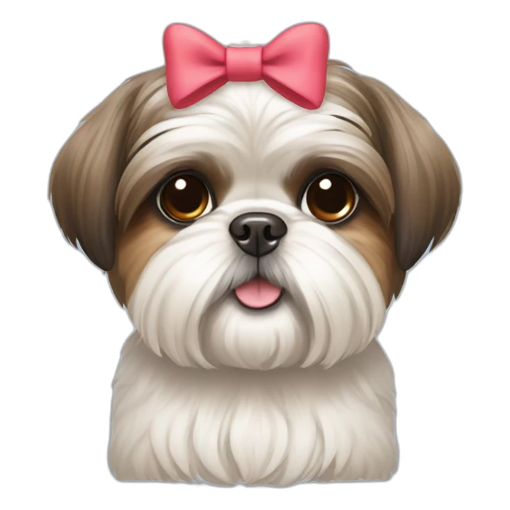 Dog Shih Tzu with a bow on his head full-body sticker