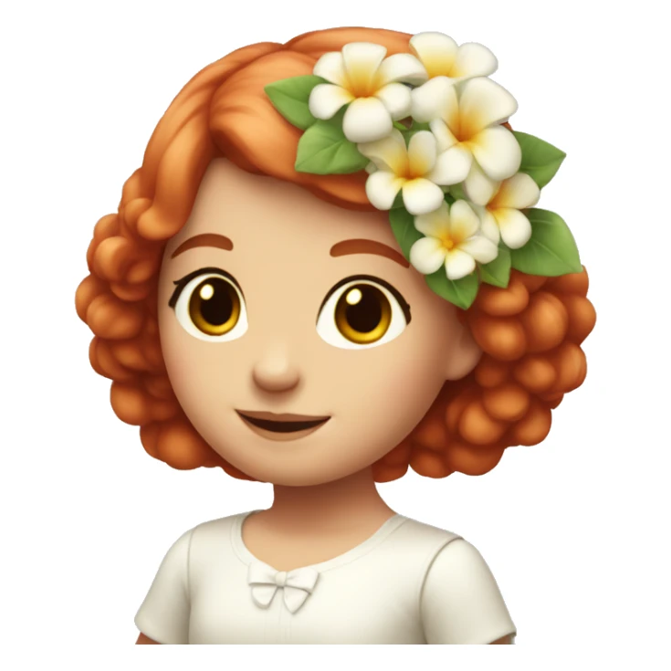 Lovable flower girl, with red hair sticker