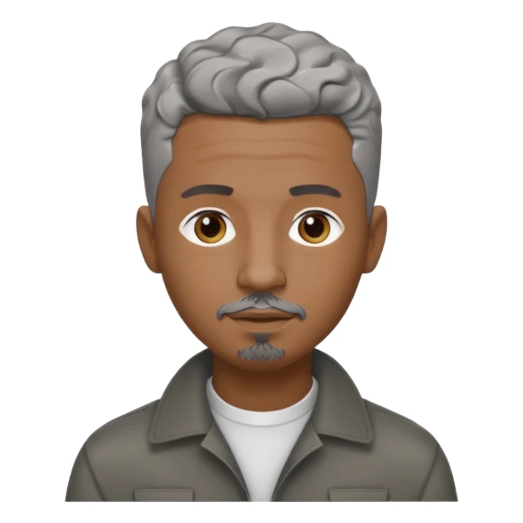 A cool debinaire black man with a very short wavy gray haired crew cut and a very short trimmed goatee. sticker