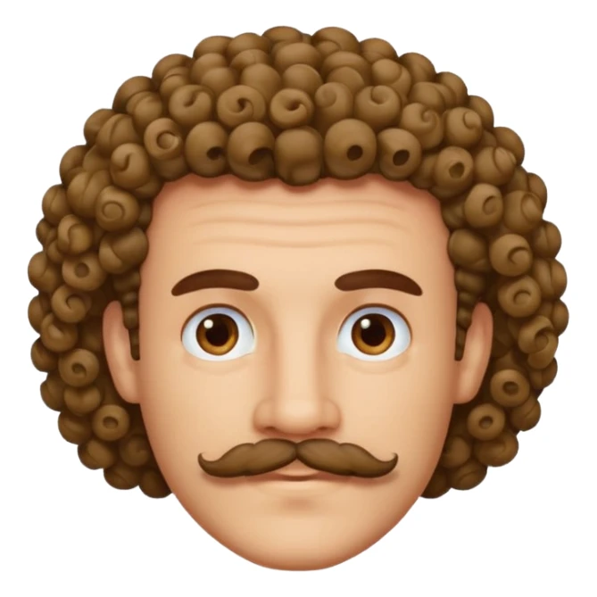 A man with curls sikje en snor  sticker