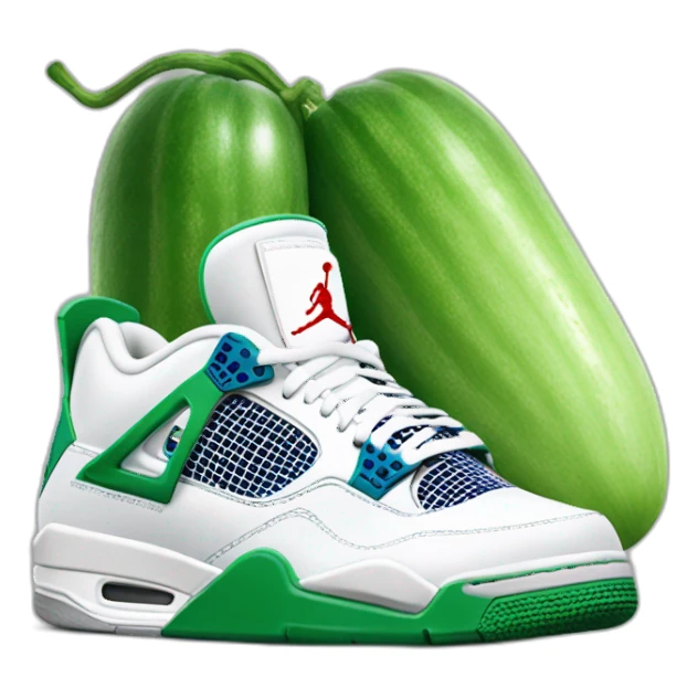 cucumber wearing air jordan 4 sneakers sticker
