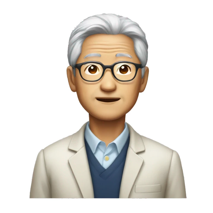 68 years old Japanese man wit eye glass sticker
