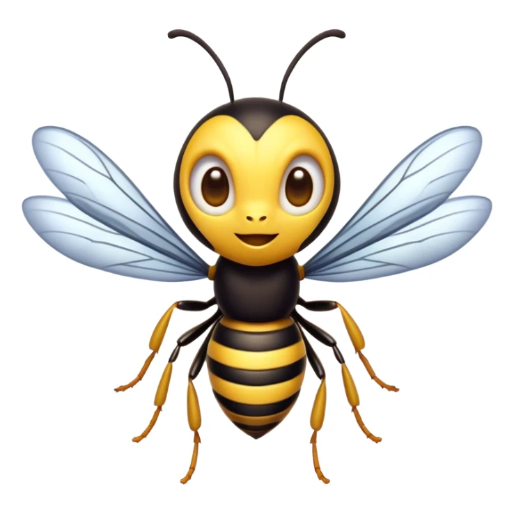 Cinematic Cheeky Wasp Portrait Emoji, Head tilted dramatically with an exaggeratedly shocked expression, featuring a slender, sharply striped body with wide, comically expressive eyes full of playful disbelief and animated, fluttering wings, Simplified yet hilariously expressive features, highly detailed, glowing with a slightly sassy glow, high shine, dramatic yet playful, stylized with an air of cheeky insect mischief, soft glowing outline, capturing the essence of a meme-worthy wasp that looks ready to buzz its way into viral fame! sticker