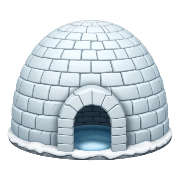 igloo with snow covered half of the top sticker