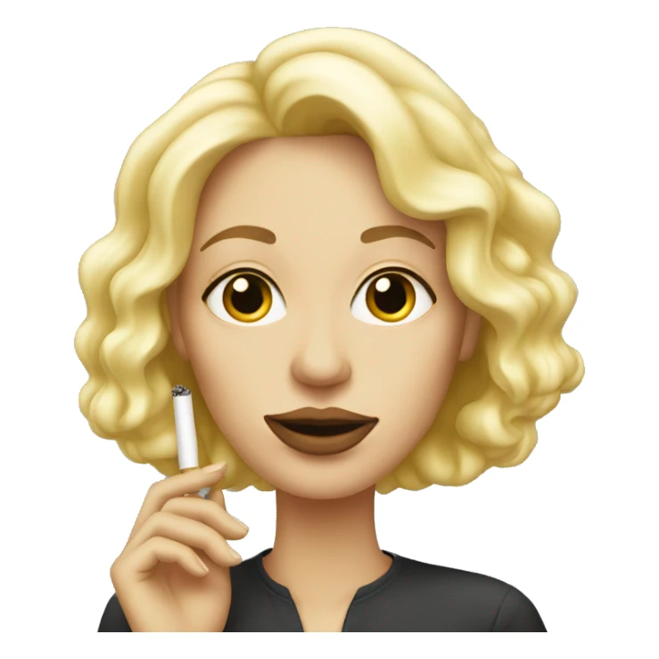 white, blonde woman smoking sticker