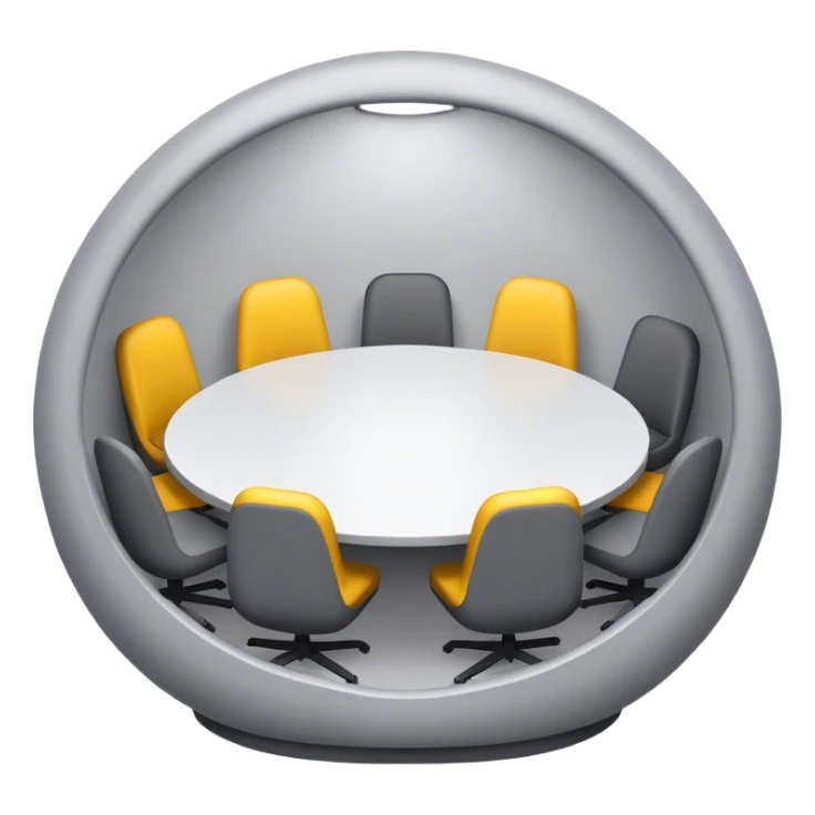A simple, minimalist emoji depicting a single-person meeting pod or booth. sticker