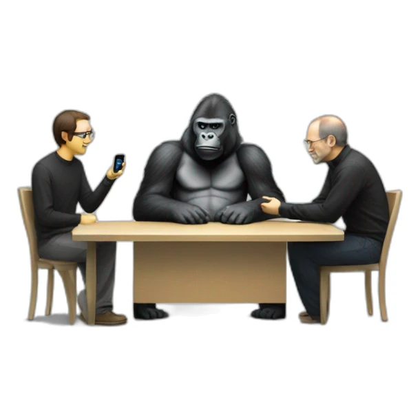 Gorilla meeting Steve Jobs sticker