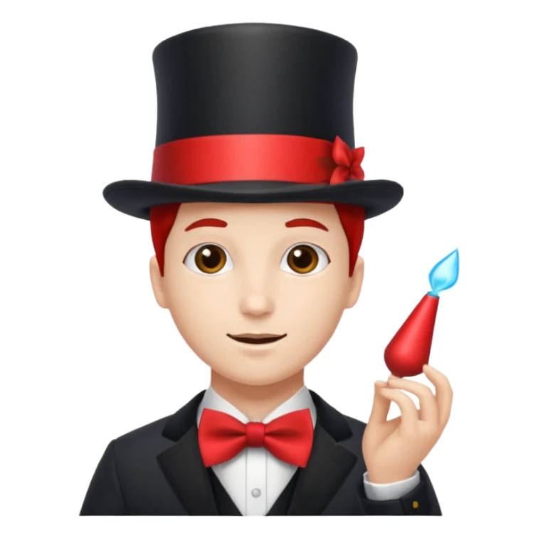 Chat avec un nœud rouge et un chapeau de magicien sticker