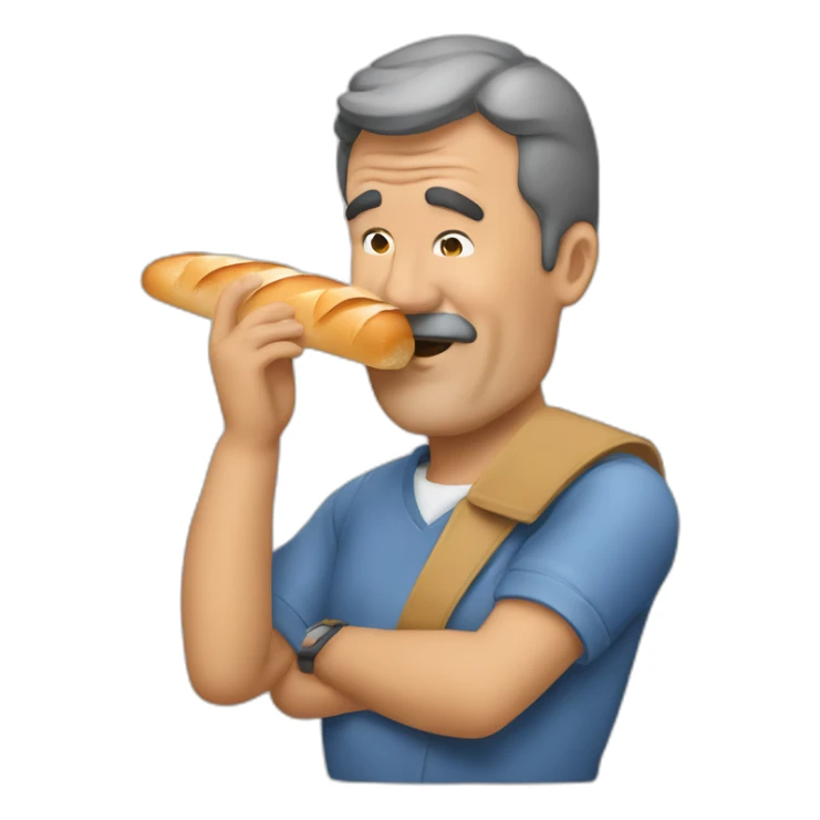Jean Marie Bigard smell a baguette sticker