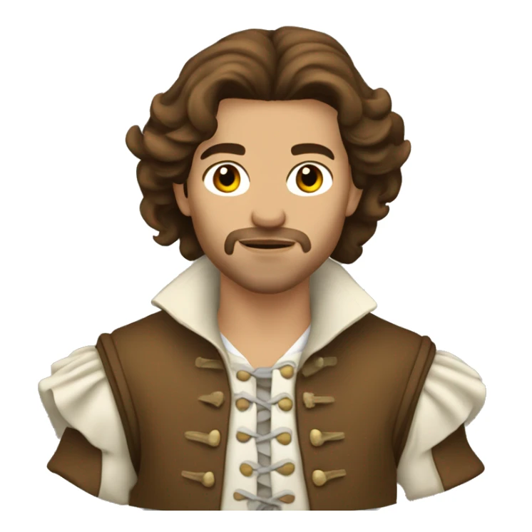 Musketeer beige jaket brown hair sticker