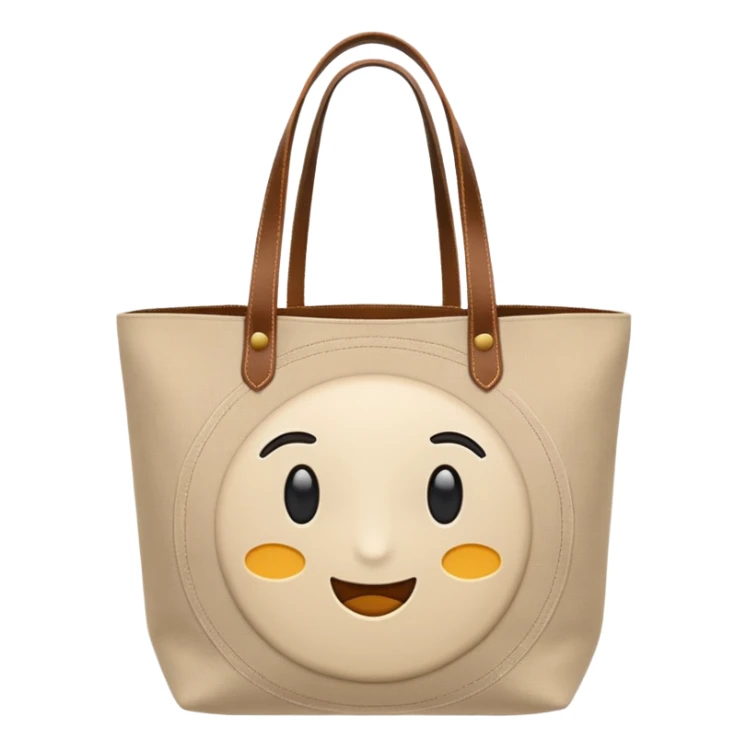 generate an ios genmoji of tote bag beige sticker