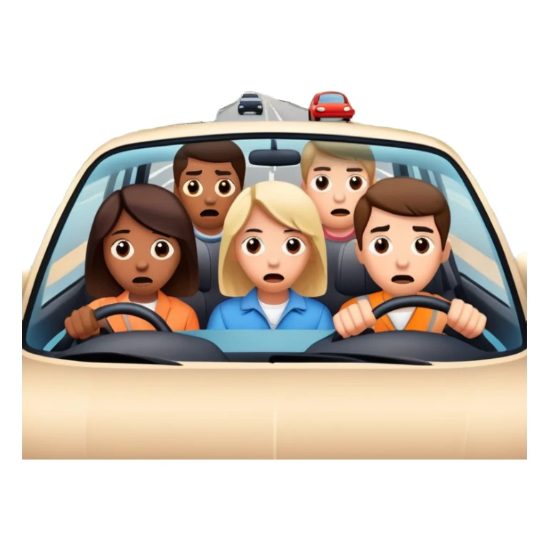 people looking scared driving in bad neighborhoods  sticker