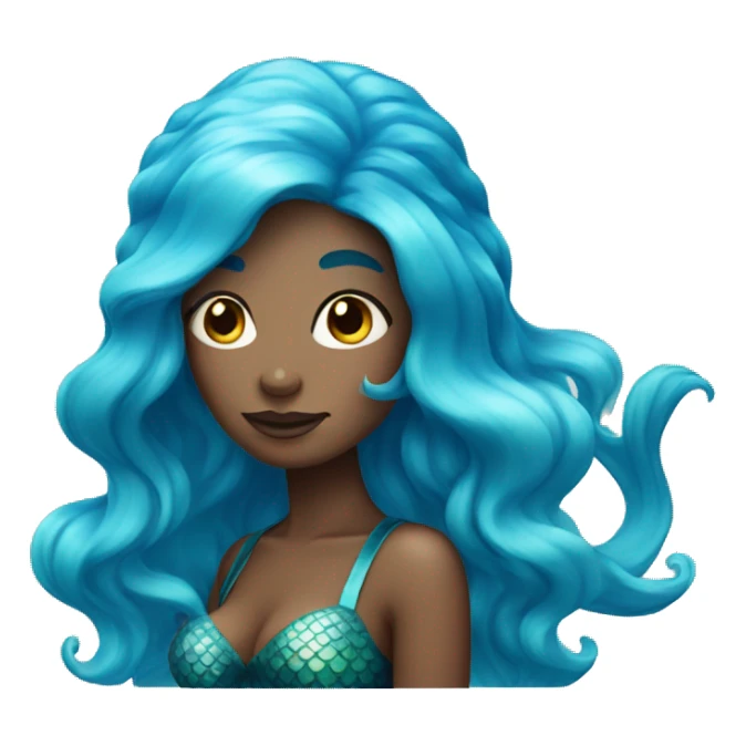 Blue hair mermaid sticker