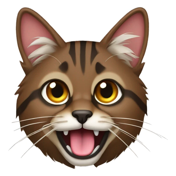 Brown Mayan coon cat with tongue sticker