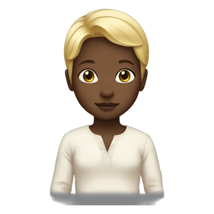 newborn baby black skin blond hair sticker