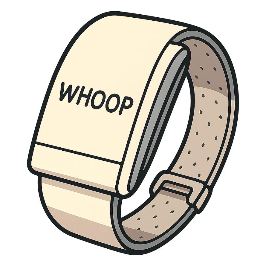 flat toon style white Whoop band bracelet sticker