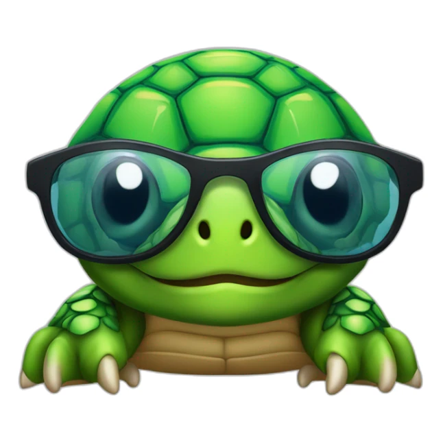 Tortue avec des lunettes de bain sticker