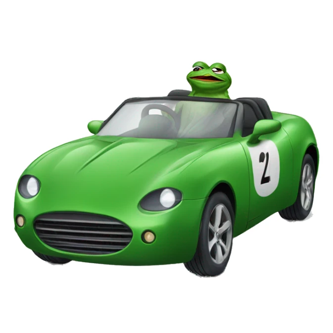 pepe the frog in a sports car sticker