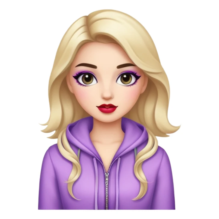 Girly girl with makeup and fashionable clothes sticker