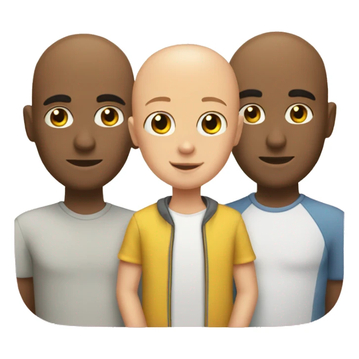 a man with a girl and 2 bald guys  sticker