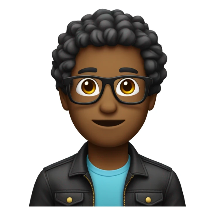 un chico con el pelo negro y con gafas sticker