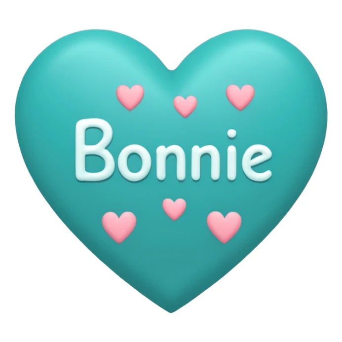 Teal heart with little hearts and Bonnie wording sticker