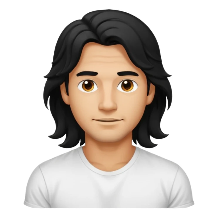 Männlich, lange gewellte schwarze Haare, Hautfarbe stark gebräunt sticker