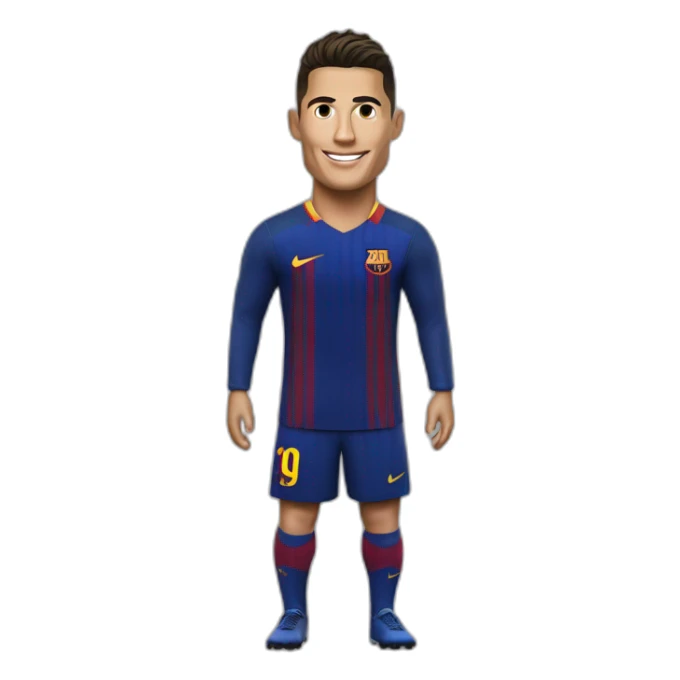 Cristiano ronaldo portant le maillot du barça sticker