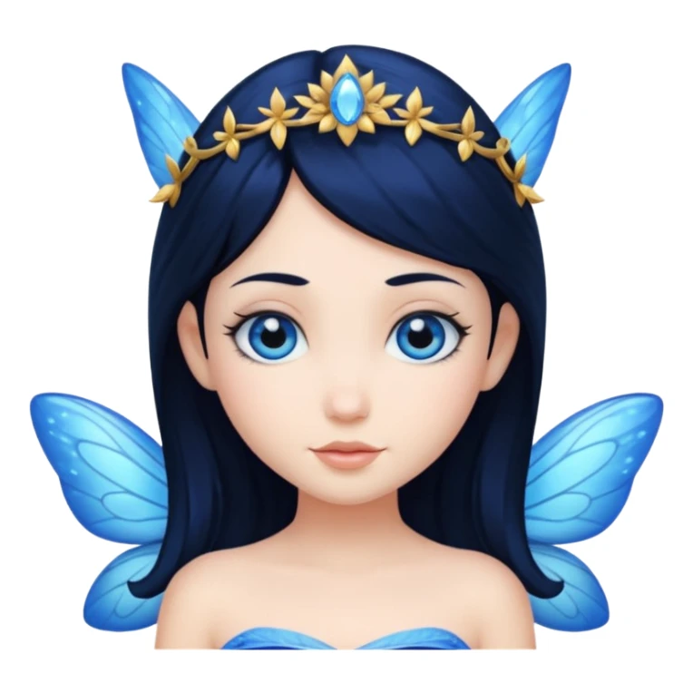blue fairy with black hair and blue eyes sticker