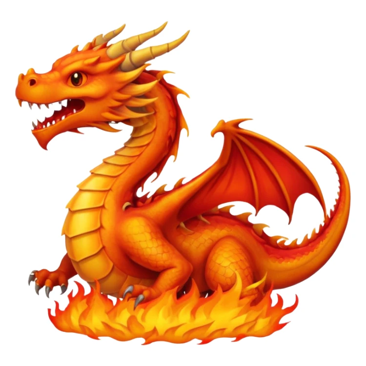 um dragão pegando fogo sticker