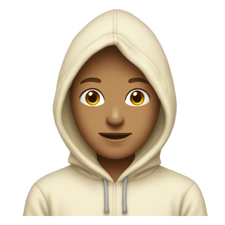 A cream hoodie on its own sticker