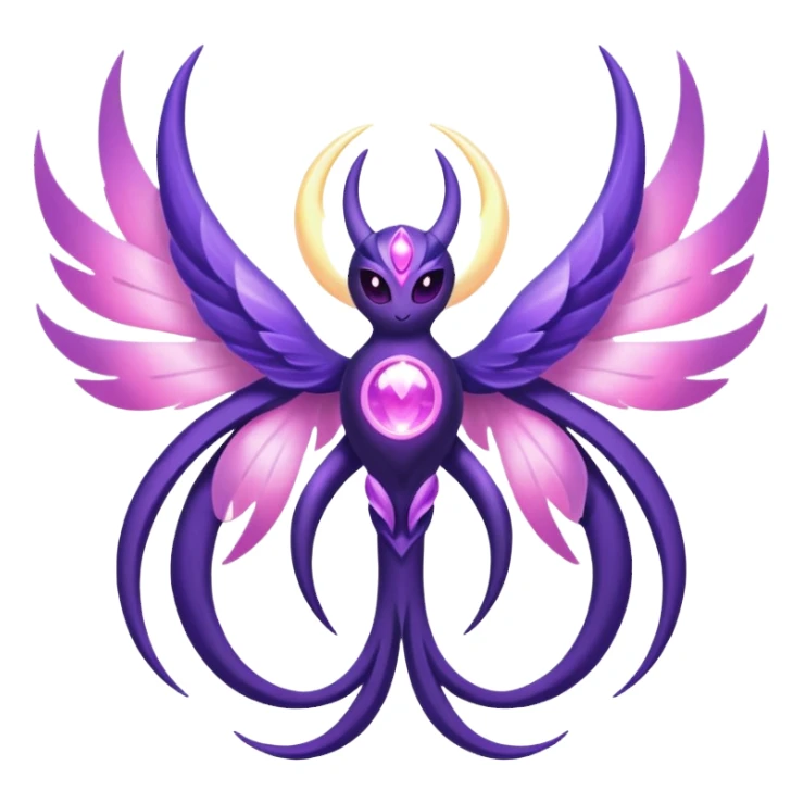 Pokemon legendary purple and pink lunala sticker