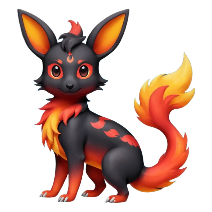 magma-gradients-colored Salandit-Umbreon-Flareon-Hybrid (Full body) sticker