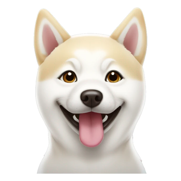 white Shiba inu smiling face with many hearts sticker