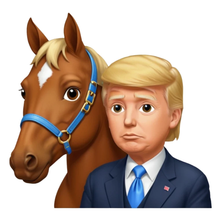 Donald trump kissing a horse named bubba ( the name bubba on its collar) sticker